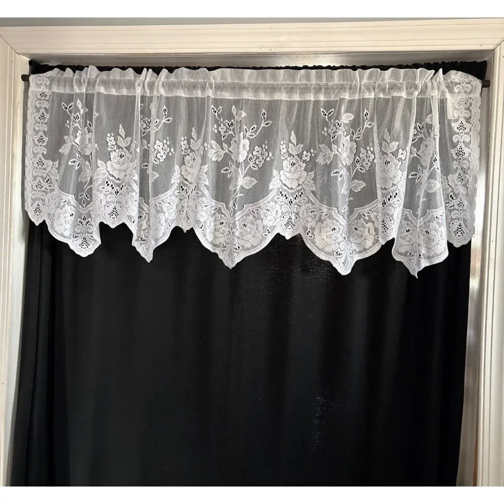 Lace Window Valance Floral Scalloped Pattern 54